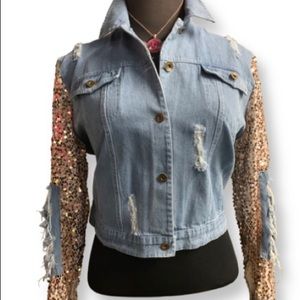 Stylish sparkly jean jacket
